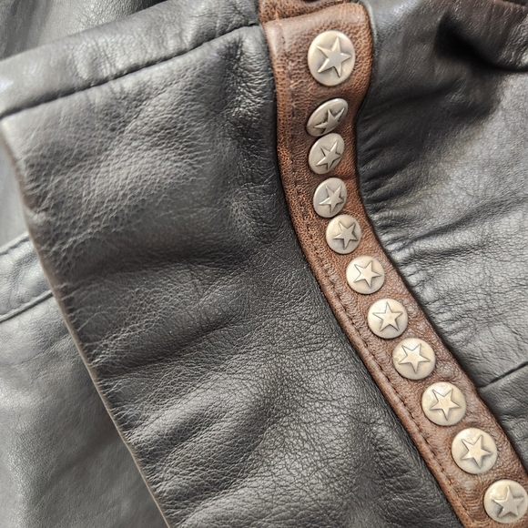 VINTAGE SCULLY Silver Studs and Conchos, Black Leather Jacket, Men's 44 - Picture 10 of 11